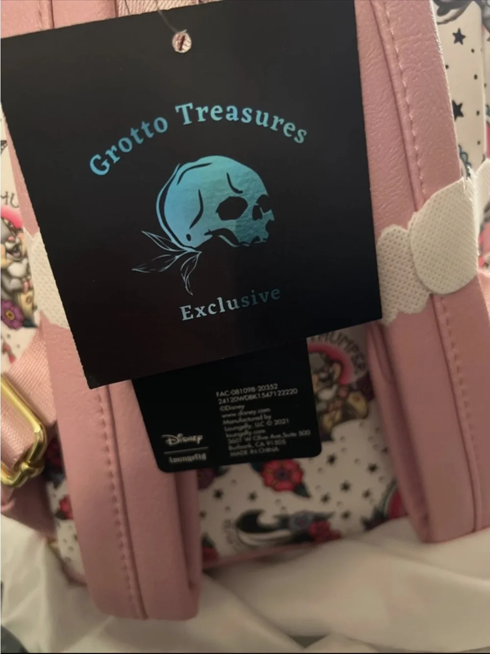 Loungefly White & Pink Bambi & Friends Floral Mini Backpack